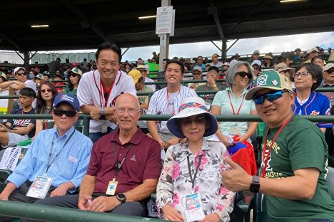 Guests from Chinese Taipei enjoy Little League game